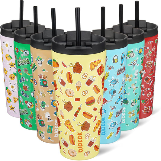 BJPKPK 22oz Tumbler With lid And Straw Stainless Steel Travel Coffee Mug Insulated Tumblers Cups,Yummy