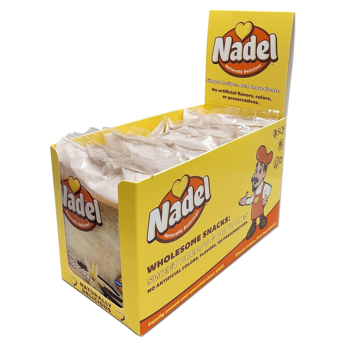 Nadel - NATURALLY DELICIOUS POUND CAKE SLICES (16 Pack) Sweet Breads & Cakes, Back to School lunch snack, breakfast bar