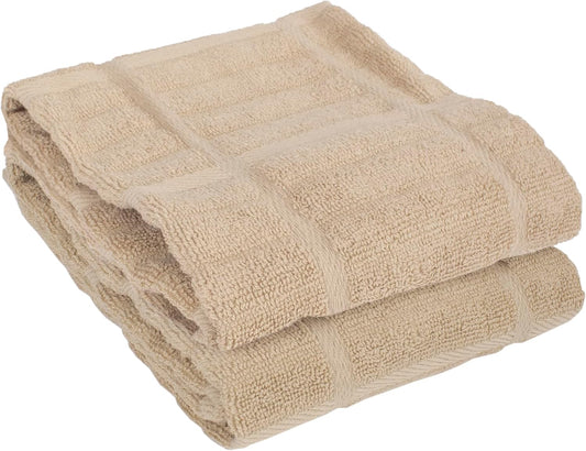 All-Clad Solid Kitchen Towels: Highly Absorbent, Super Soft Long Lasting - 100% Cotton, 17"x30" Tea Towels for Cleaning & Drying Dishes, Pans, Glassware, or Countertops, (2-Pack), Cappuccino
