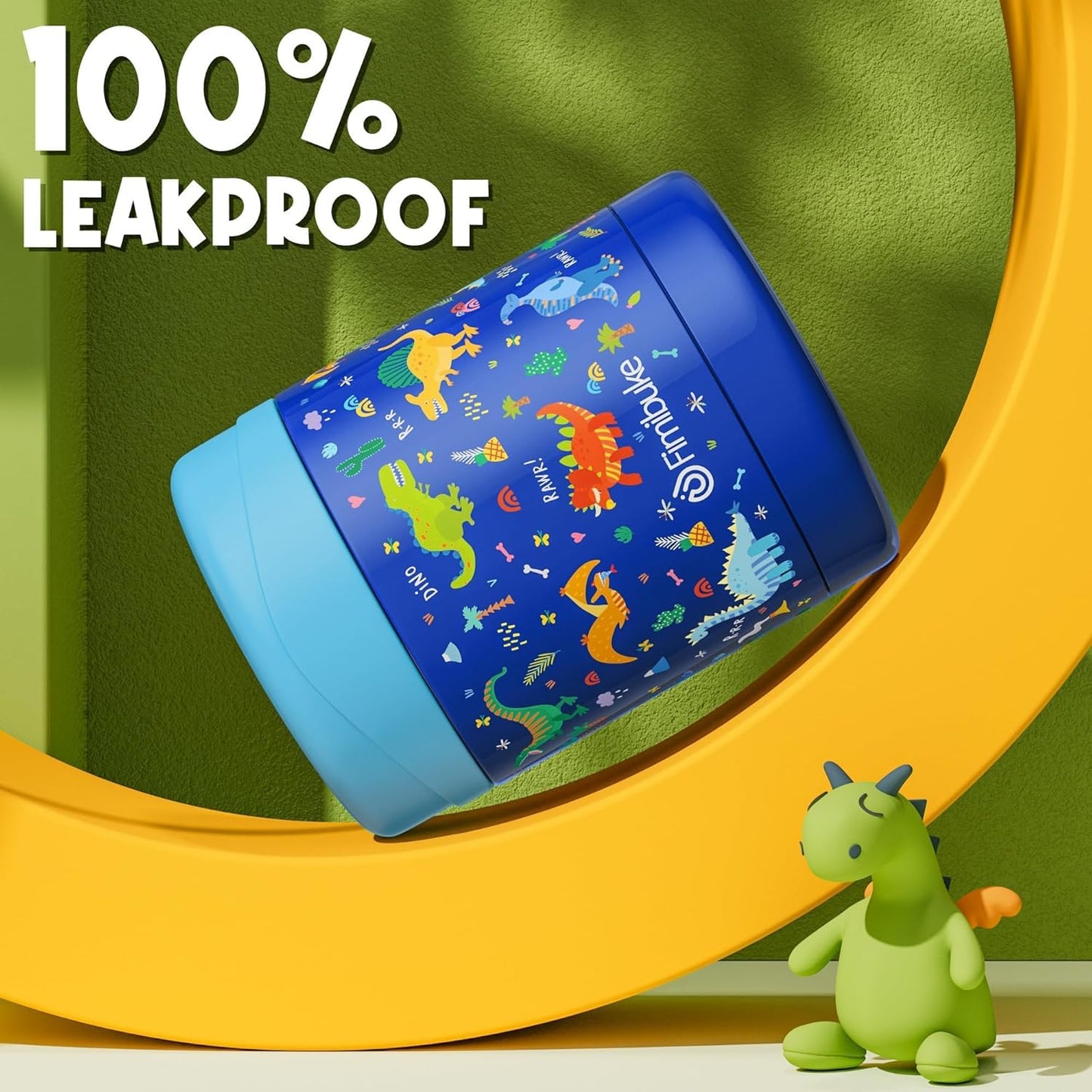 Fimibuke Insulated Kids Food Jar, 12 OZ BPA FREE Wide Mouth Stainless Steel Vacuum Thermos for Hot Cold Food for School Travel Leakproof Toddler Boy Girl Lunch Container Snack Cup for Fruits Veg Soup