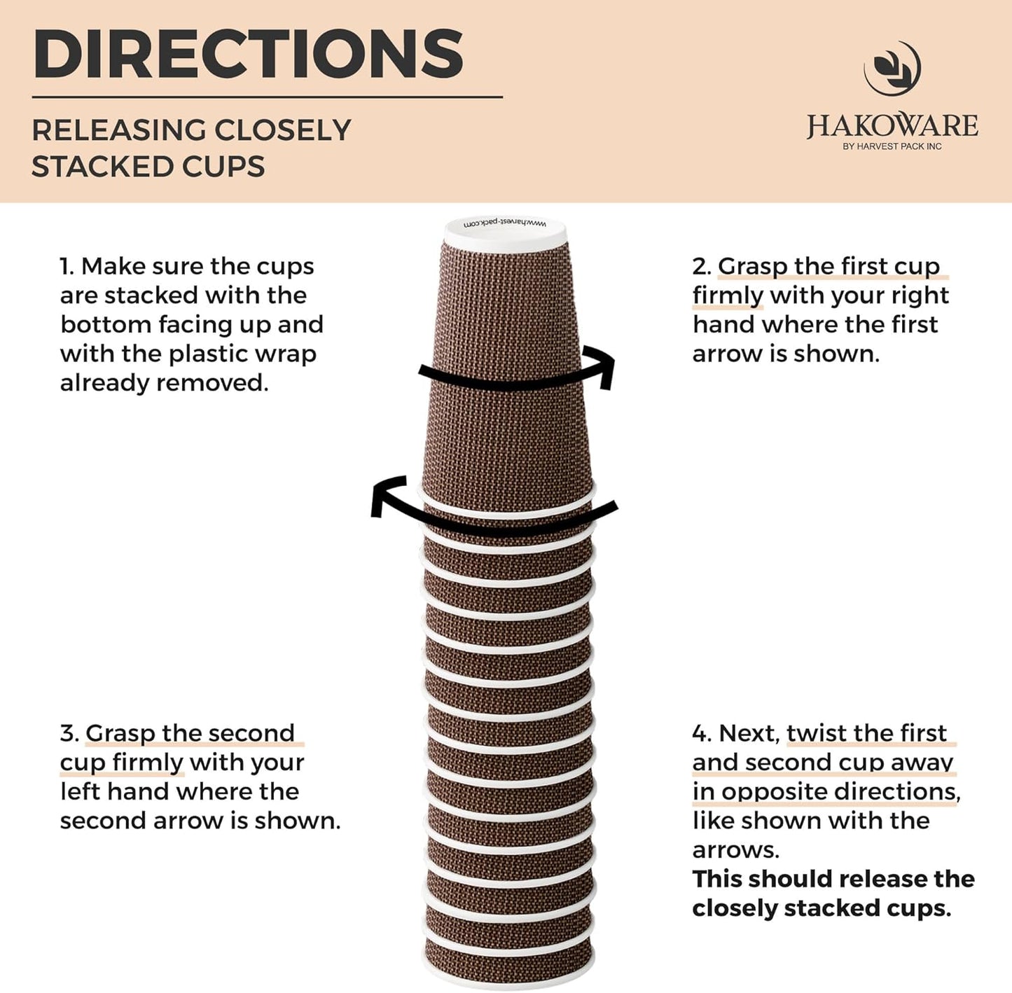 [340 SET]Harvest Pack 16 oz Disposable Coffee Cups, Insulated Ripple Double-Walled Paper Cups with Lids, Brown Geometric, Bulk Drinking Cups for Tea Hot Chocolate Drinks To go coffee cups