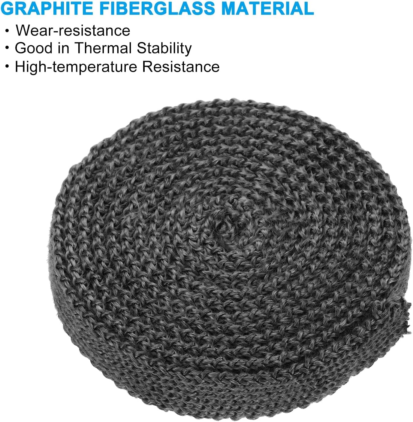 PATIKIL Wood Stove Gasket, 2Pcs 13/16" x 1/8" x 73" Flat Graphite Fiberglass High-Temperature Resistance Seal Rope for Stoves Fireplace Door, Black