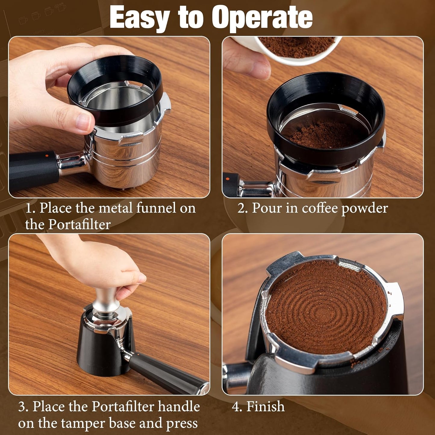 Coffee Tamper Base for Ninja Luxe Cafe Espresso ES601, Portafilter Holder Tamp Station and Coffee Powder Dosing Rings Funnel for Ninja Cafe Accessories, Sturdy Non-slip for Home Espresso Coffee