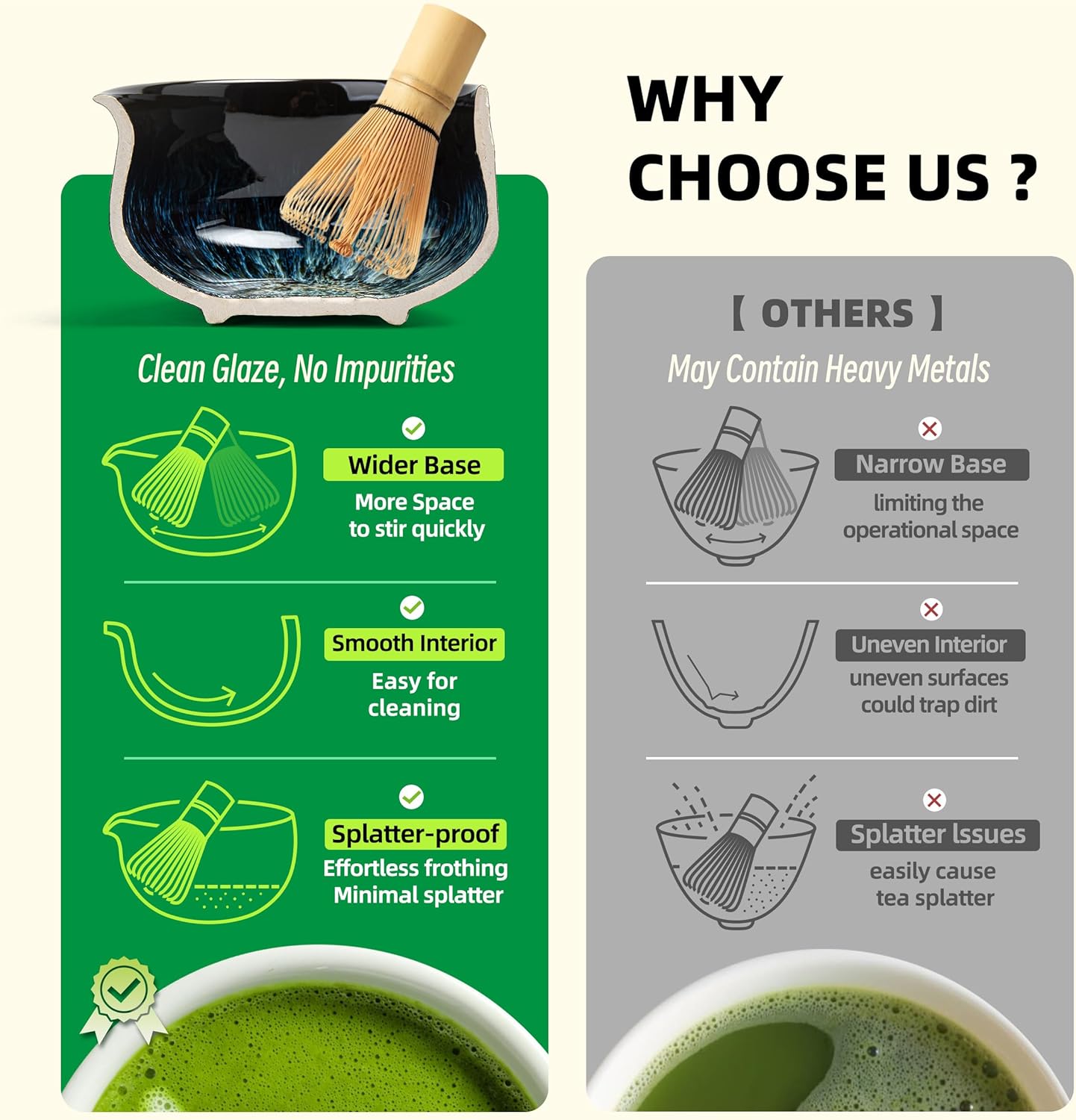 TEANAGOO Matcha Whisk Set, 7 Pcs Matcha Set Blue, Matcha Kit for Ceremony, Matcha Tea Set for Making Breakfast/Latte, Ceramic Matcha Bowl(chawan) whith Spout and Whisk, Gift for Friend/Family