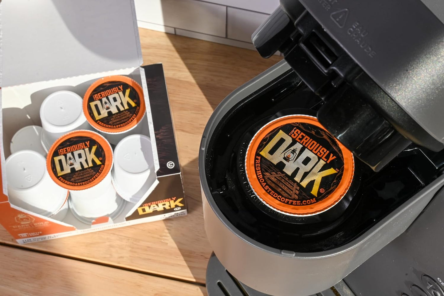 Fresh Roasted Coffee, Seriously Dark, Artisan Blend, Dark Roast, 24 Pods for K Cup Brewers