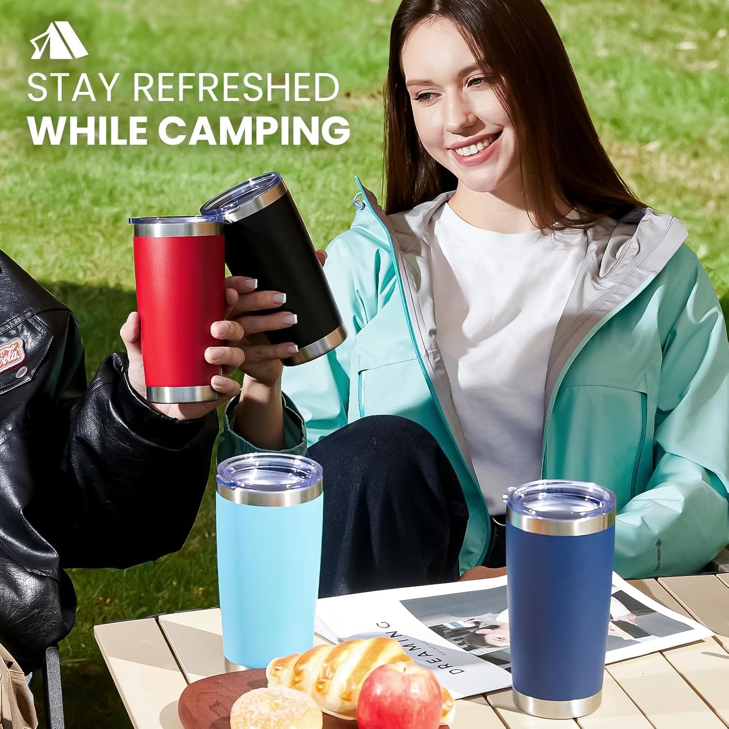 MEWAY 20oz Tumbler 12 Pack Double Wall Vacuum Insulated Travel Glitter Mug Bulk, Stainless Steel Tumblers with Lid and Straw, Powder Coated Coffee Cups for Woman(Gradient Black,Set of 12)