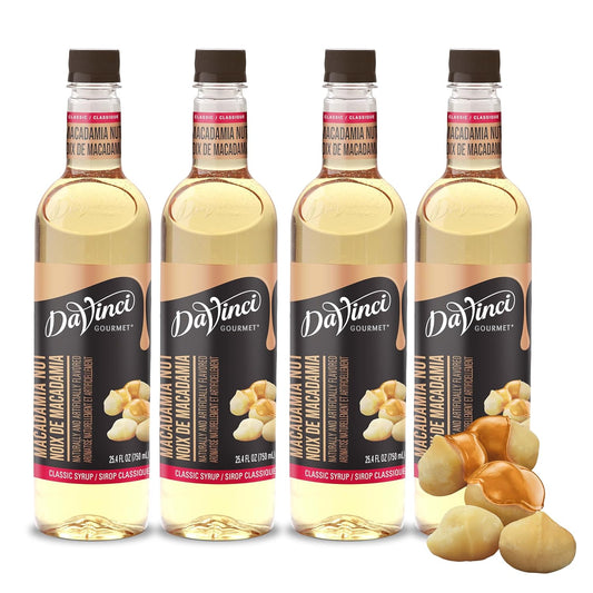 DaVinci Gourmet Classic Macadamia Nut Syrup, 25.4 Fluid Ounces (Pack of 4)