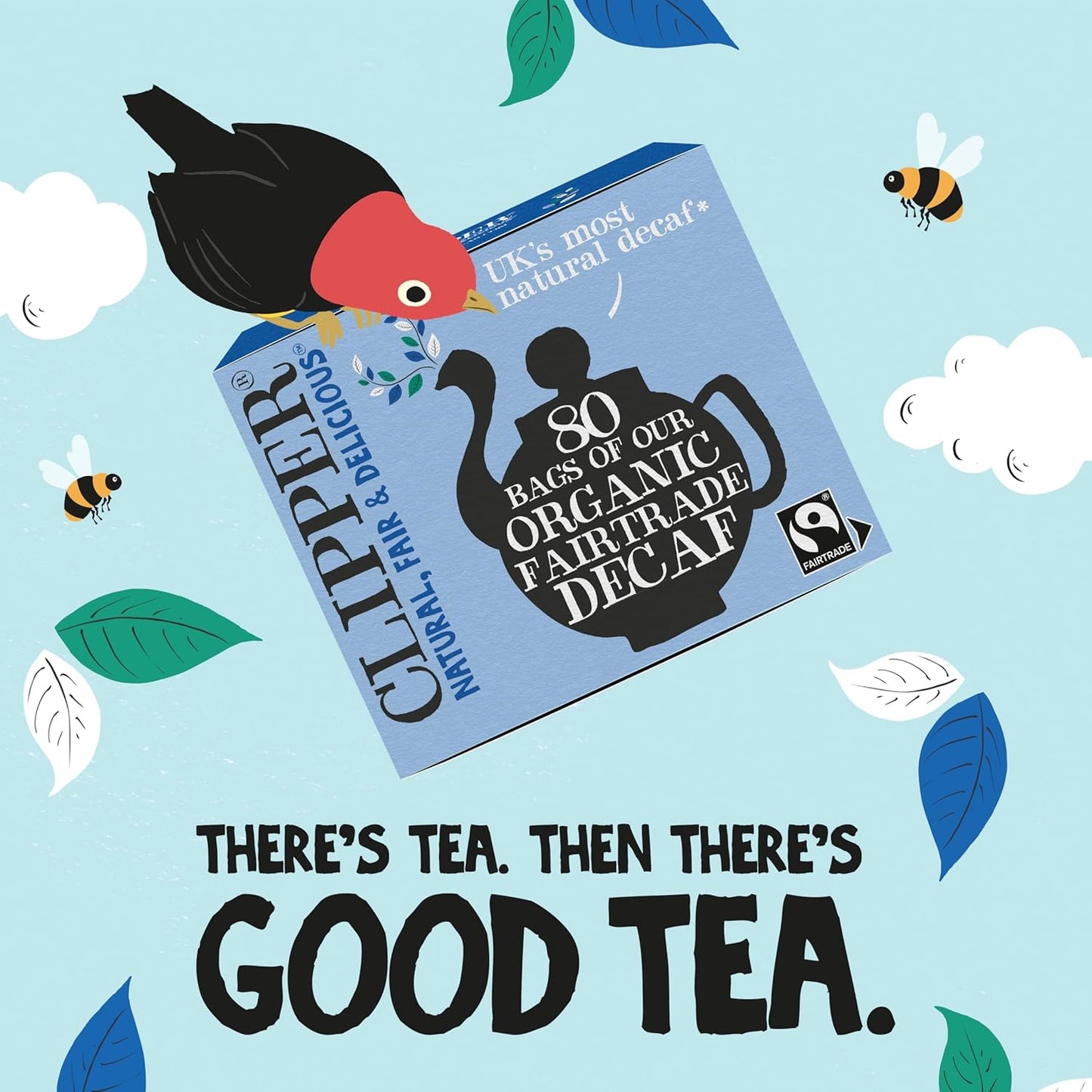 Clipper Tea, Organic Decaf, Plant-Based, Decaffeinated Black Tea, Great Over Ice, 4 Pack, 320 Unbleached Tea Bags