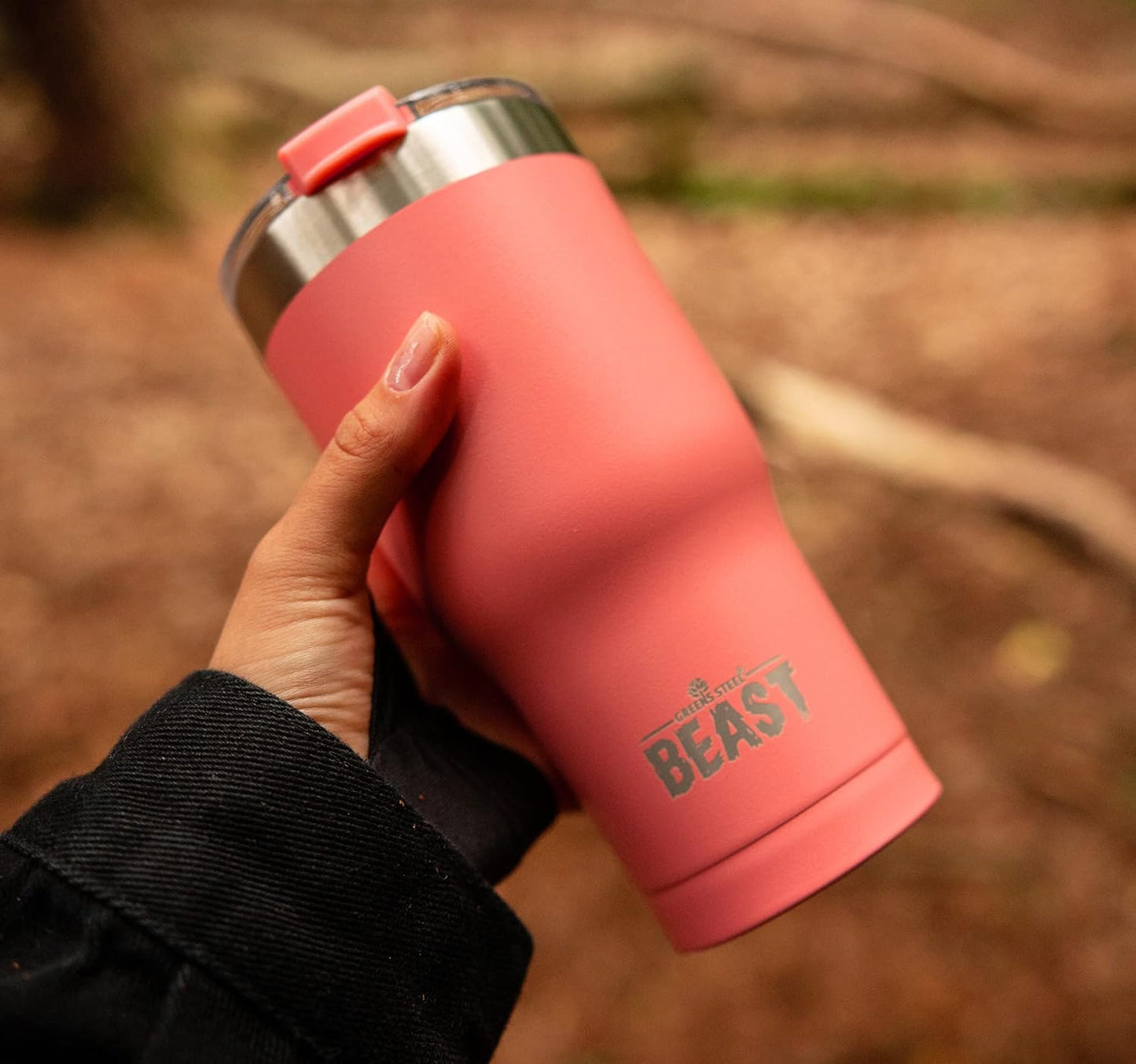 Beast 40 oz Tumbler Stainless Steel Vacuum Insulated Coffee Ice Cup Double Wall Travel Flask (Coral Pink)
