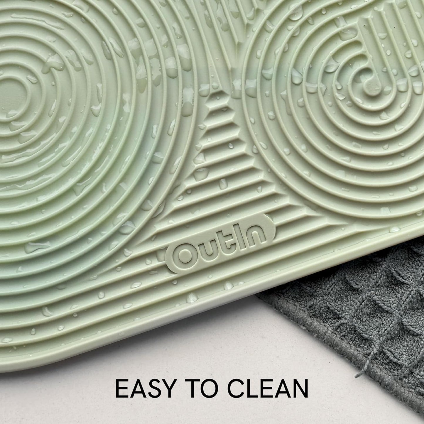 OutIn Silicone Coffee Mat, Foldable Waterproof, Drip Tray Mat For OutIn Products & Portable Coffee Makers 9.8’’ x6.7’’ (Green)