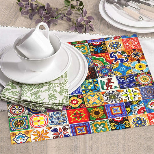 Bohemian Chic Floral Dish Drying Mat, Highly Absorbent Microfiber Kitchen Counter Pad Reusable Washable, 16*18"