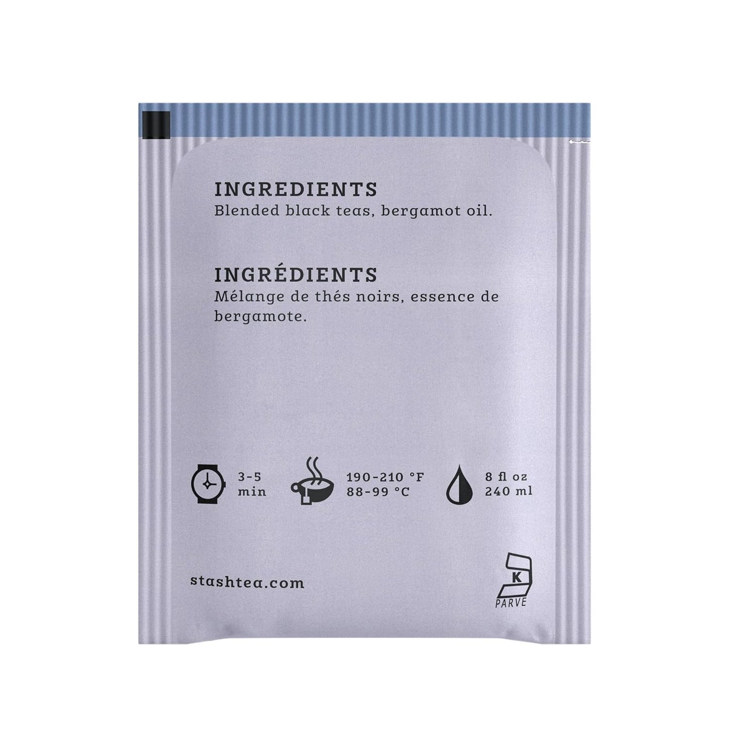 Stash Tea Earl Grey Black Tea - Caffeinated, Non-GMO Project Verified Premium Tea with No Artificial Ingredients, 20 Count (Pack of 6) - 120 Bags Total