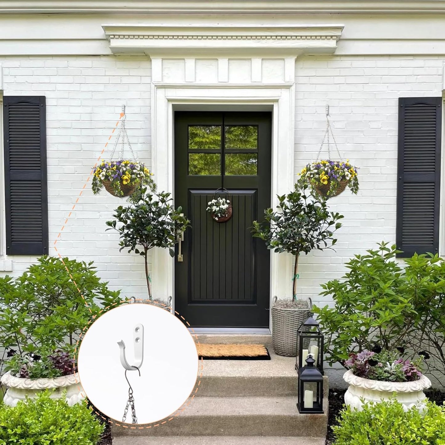 Hook for Hanging - 20PCS Hook for Hanging, Wall Hooks for Coats, Heavy Duty Single Prong Wall Hooks with 40 Pieces Screws (White)