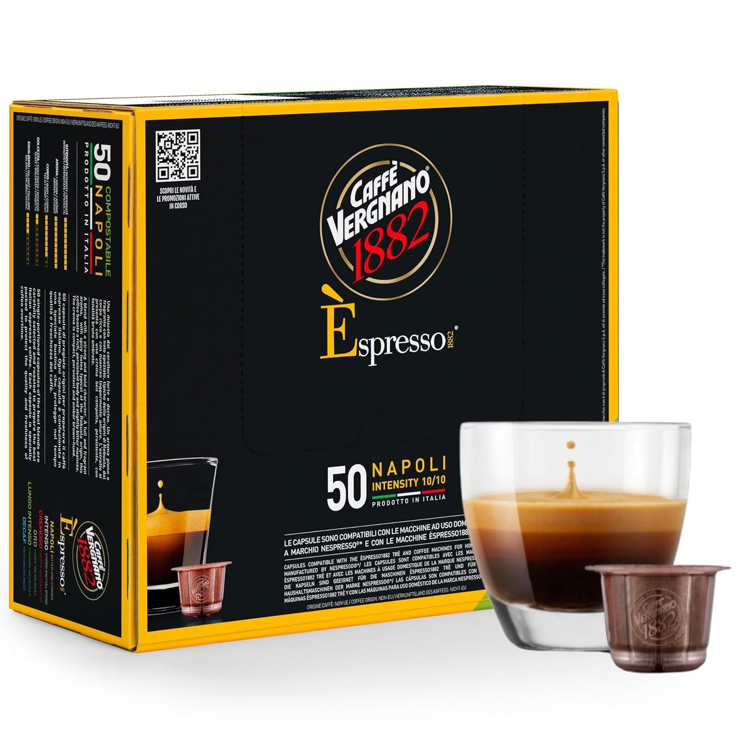 Caffe' Vergnano 1882 Medium Roast Espresso Original Line Machine Compatible Capsules