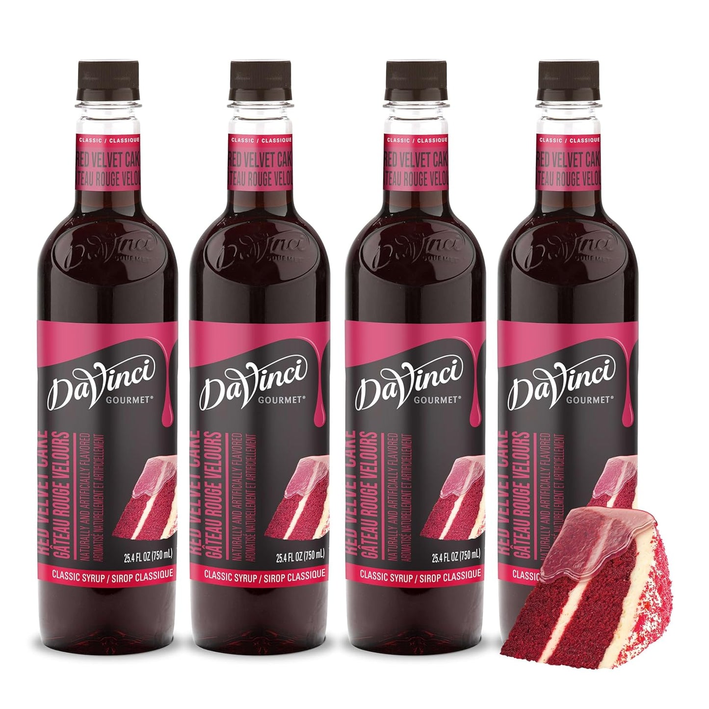 DaVinci Gourmet Classic Red Velvet Cake Syrup, 25.4 Fluid Ounces (Pack of 4)