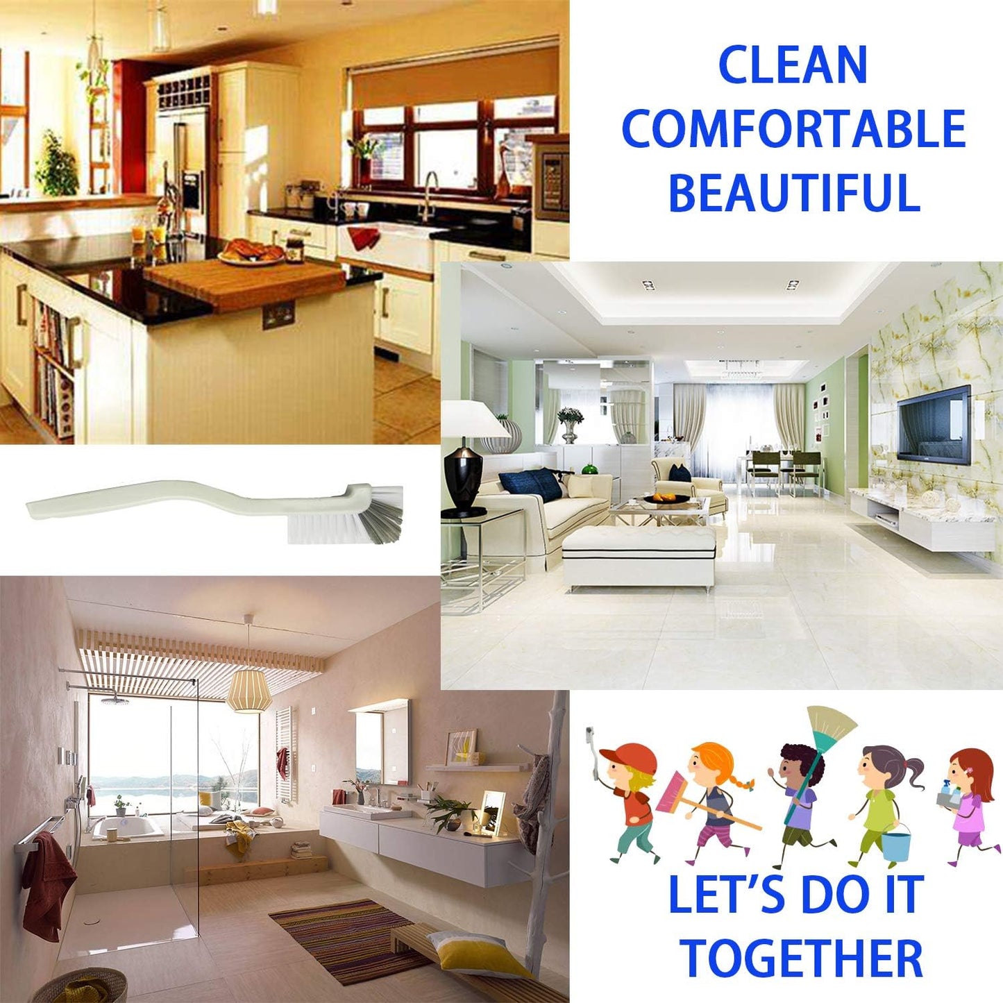 Dish Brush Kitchen Cleaning Brush Bottle Brush Bathroom Scrub Brushes Sink Household Pot Pan Edge Corners Tile Lines Brush with Stiff Bristles