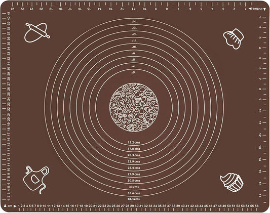 Silicone Baking Mat for Rolling Pastry Dough with Measurements, 25.6 x 17.7 BPA Free Non stick and Non Slip Coffee Table Sheet Baking Supplies for Bake Pizza Cake