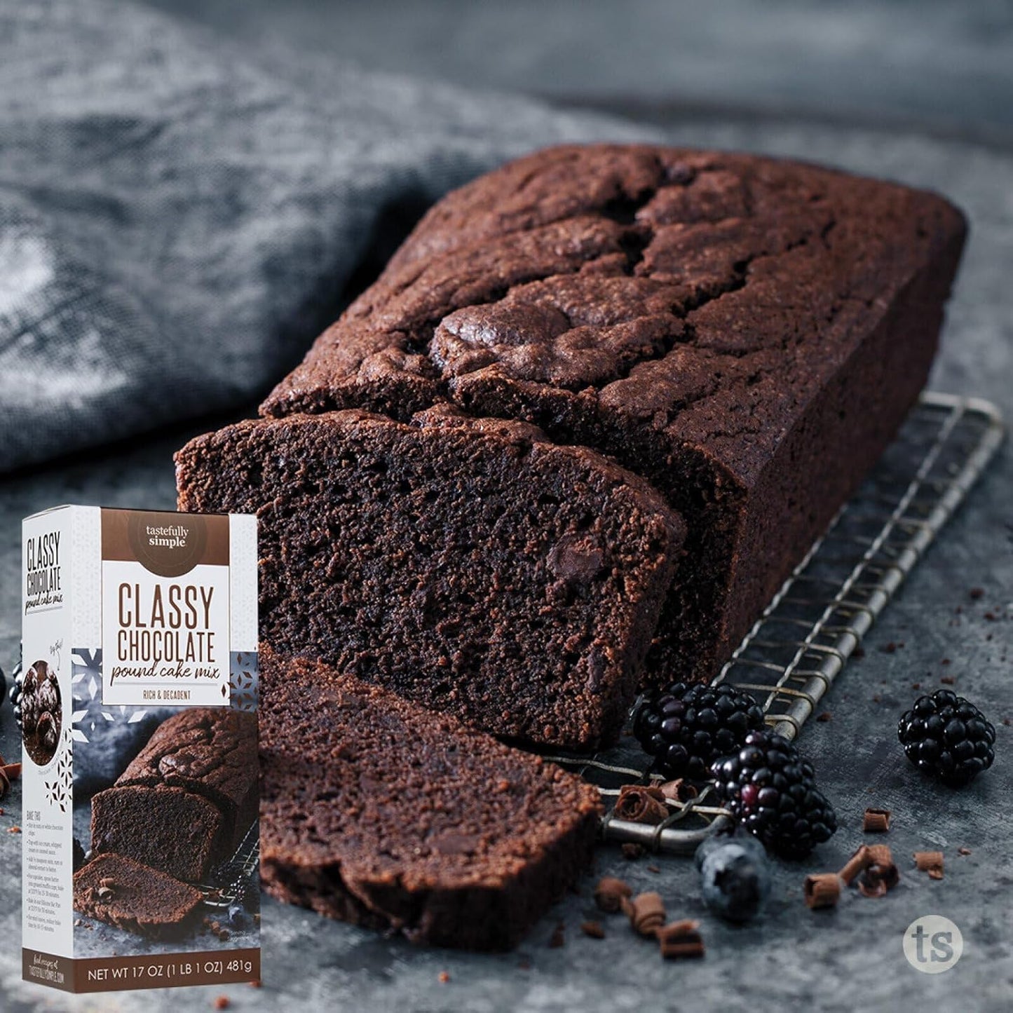 Tastefully Simple Classy Chocolate Pound Cake Mix, 17 Ounce