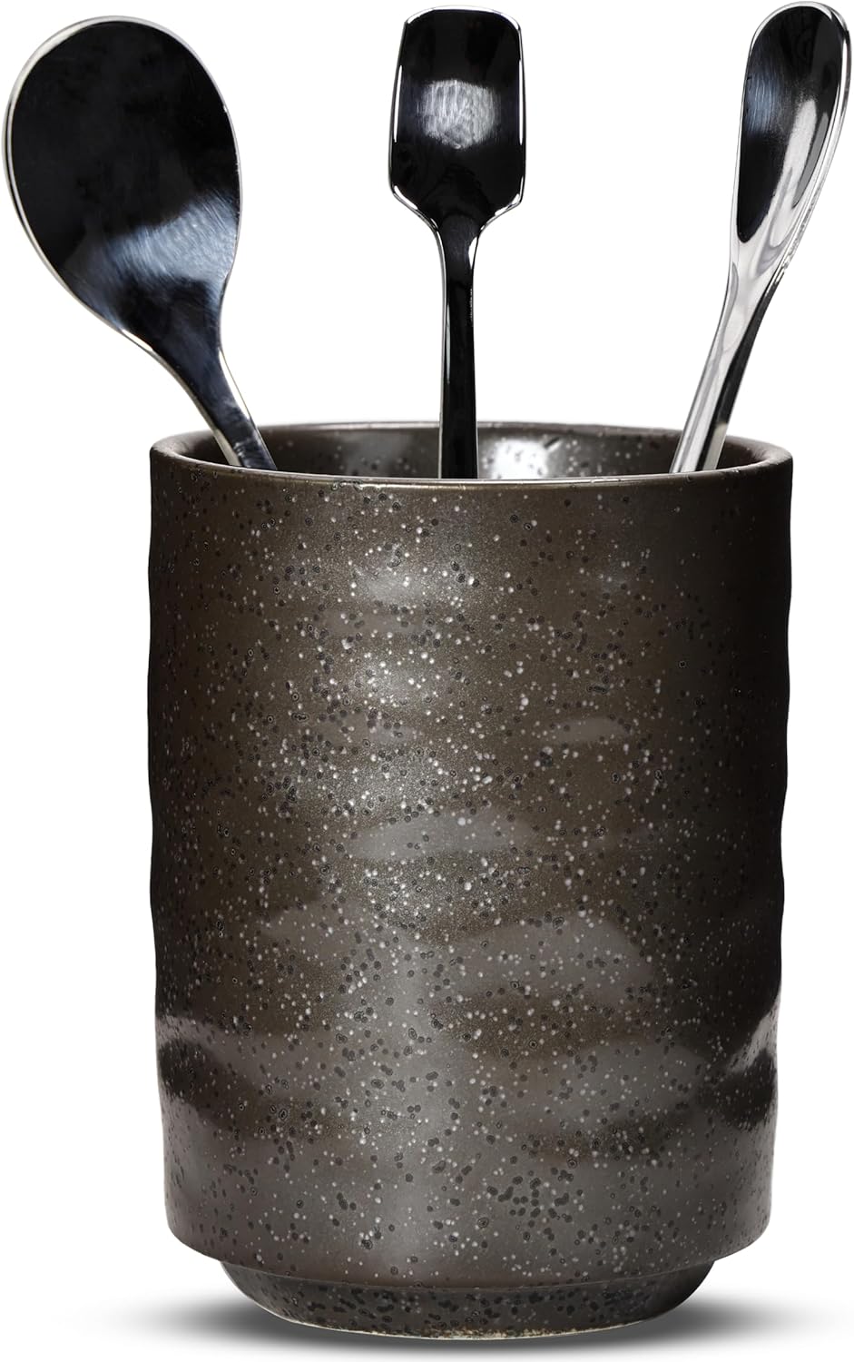 Ceramic Spoon Holder for Coffee Bar, Upright Tea Spoon Holder Cup, Coffee Stirrers Straws Stir Stick Holder, Grey Starry Sky