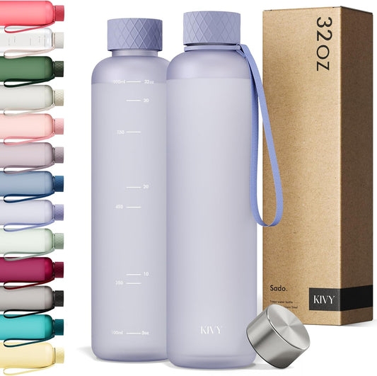 KIVY Slim Water Bottle 32oz [Lightweight & Shatterproof] - Reusable Tritan Water Bottle - Leak Proof Water Bottle for Women & Men - No Spill Drinking Bottle - Dishwasher Safe - BPA Free