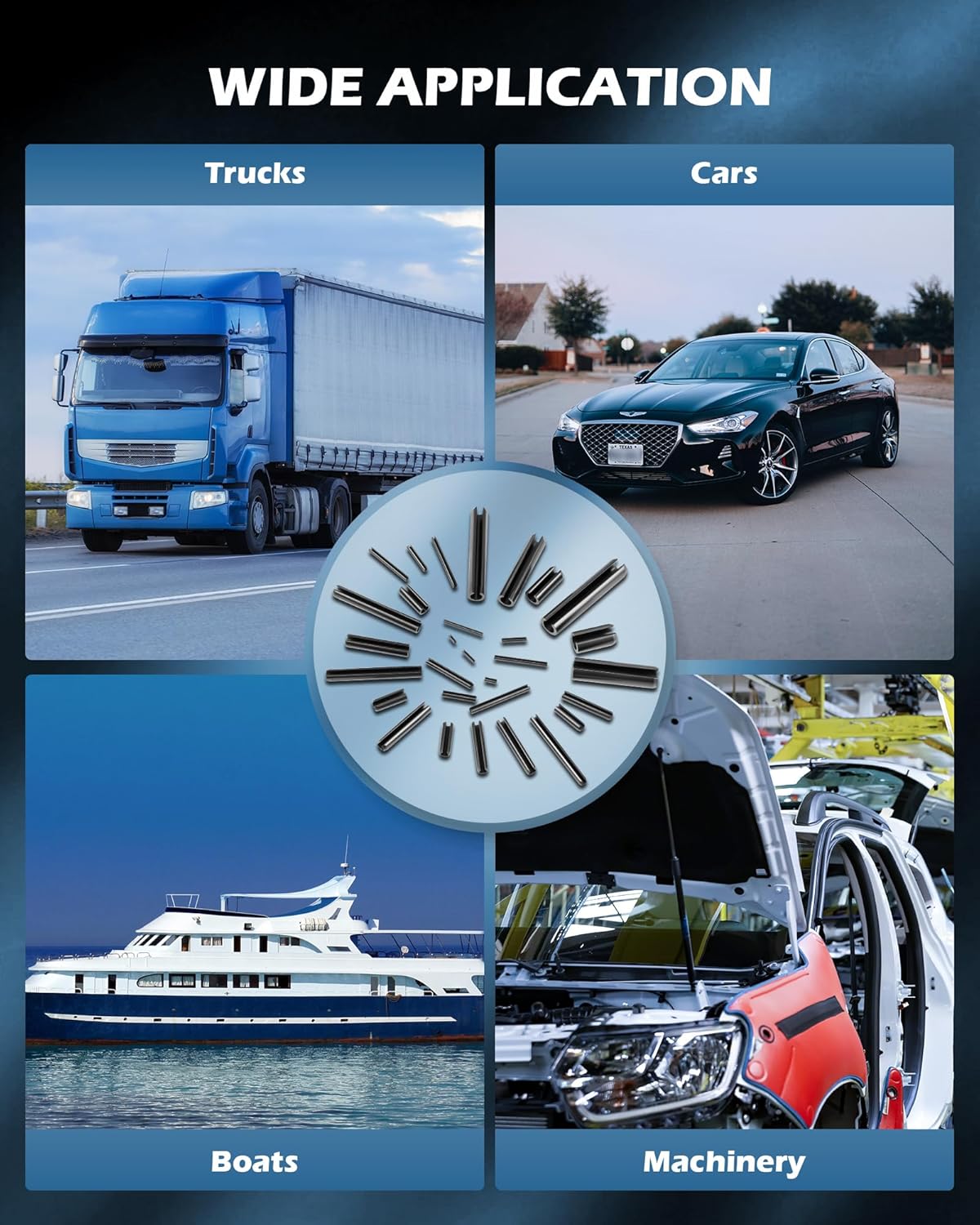 ZELCAN 330pcs SAE Roll Pin Set, Split Expansion Pin Assortment Kit for Home Improvement Automotive Repair More, 5/32 3/32 5/16 3/8 1/4 7/32 5/64 1/16 1/8 3/16 Inch Slotted Spring Pins, Various Lengths