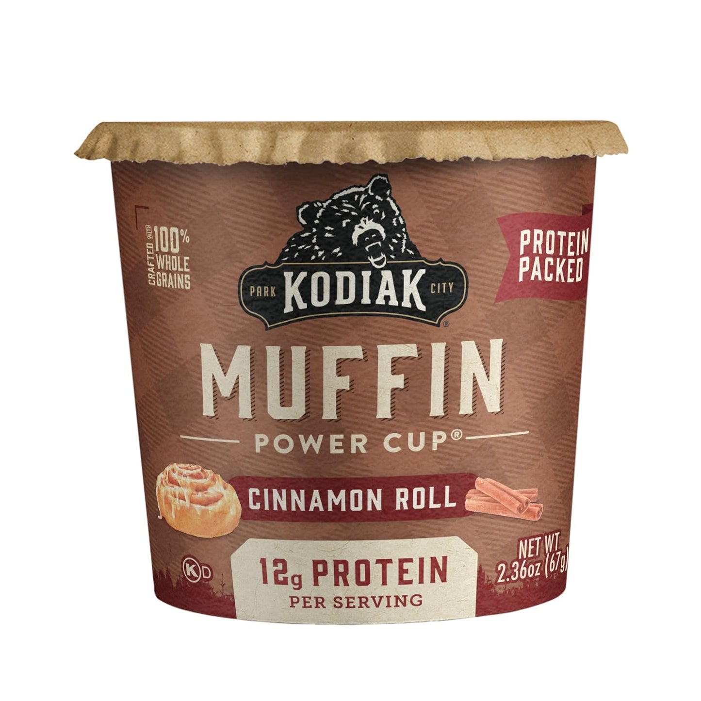 Kodiak Cakes Minute Muffins, Cinnamon Roll, 2.36 Oz (Pack of 12)