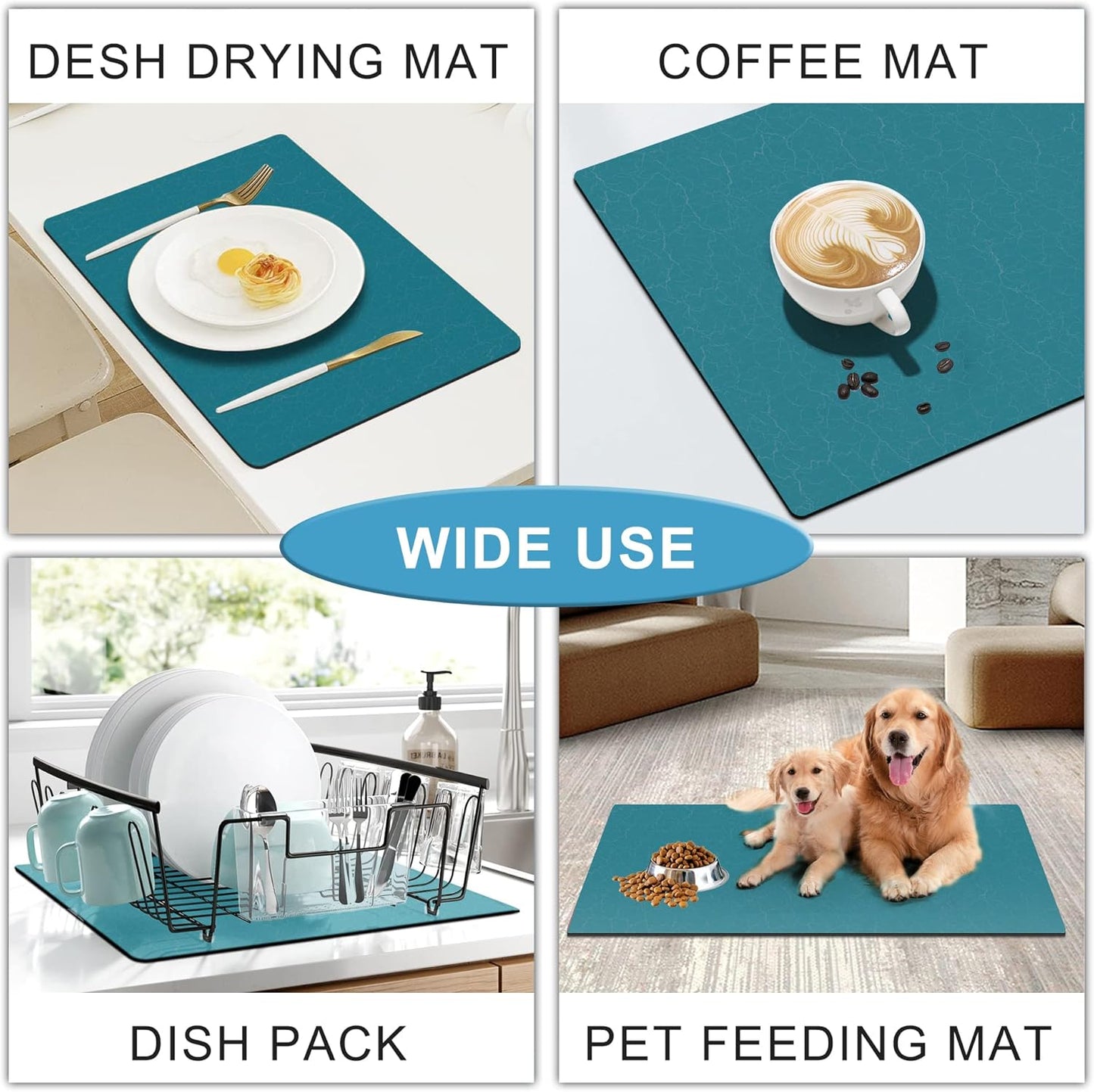 GOLENER Coffee Maker Mat For Countertops,Coffee Bar Decor,Coffee Machine Pads,Absorbent, Washable,Reversible Microfiber Dish Drying Mat For Kitchen accessories,Under Small Appliance Mats