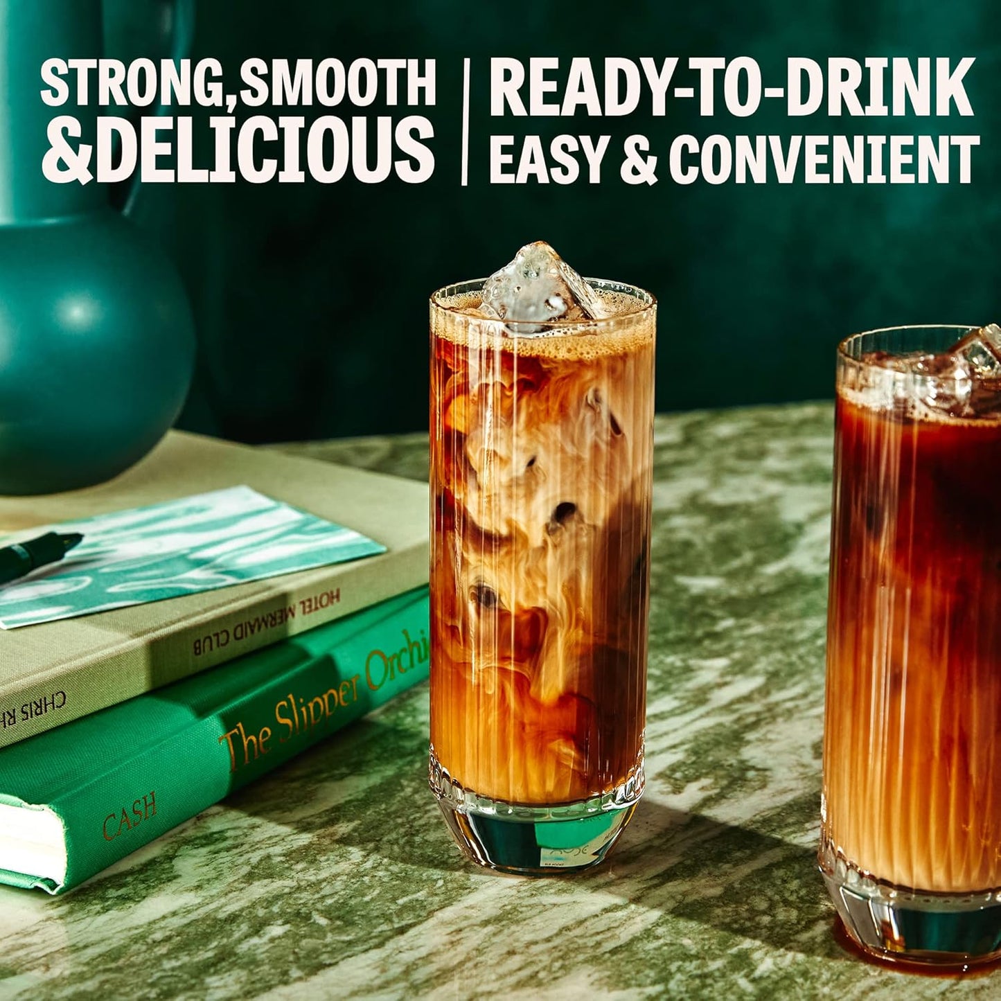 Wandering Bear Organic Vanilla Cold Brew Coffee, 32 fl oz, 6 pack - Extra Strong, Bold, Smooth, Unsweetened, Shelf-Stable, Ready to Drink, Gluten Free, & Vegan, Iced Cold Brewed Coffee Drinks