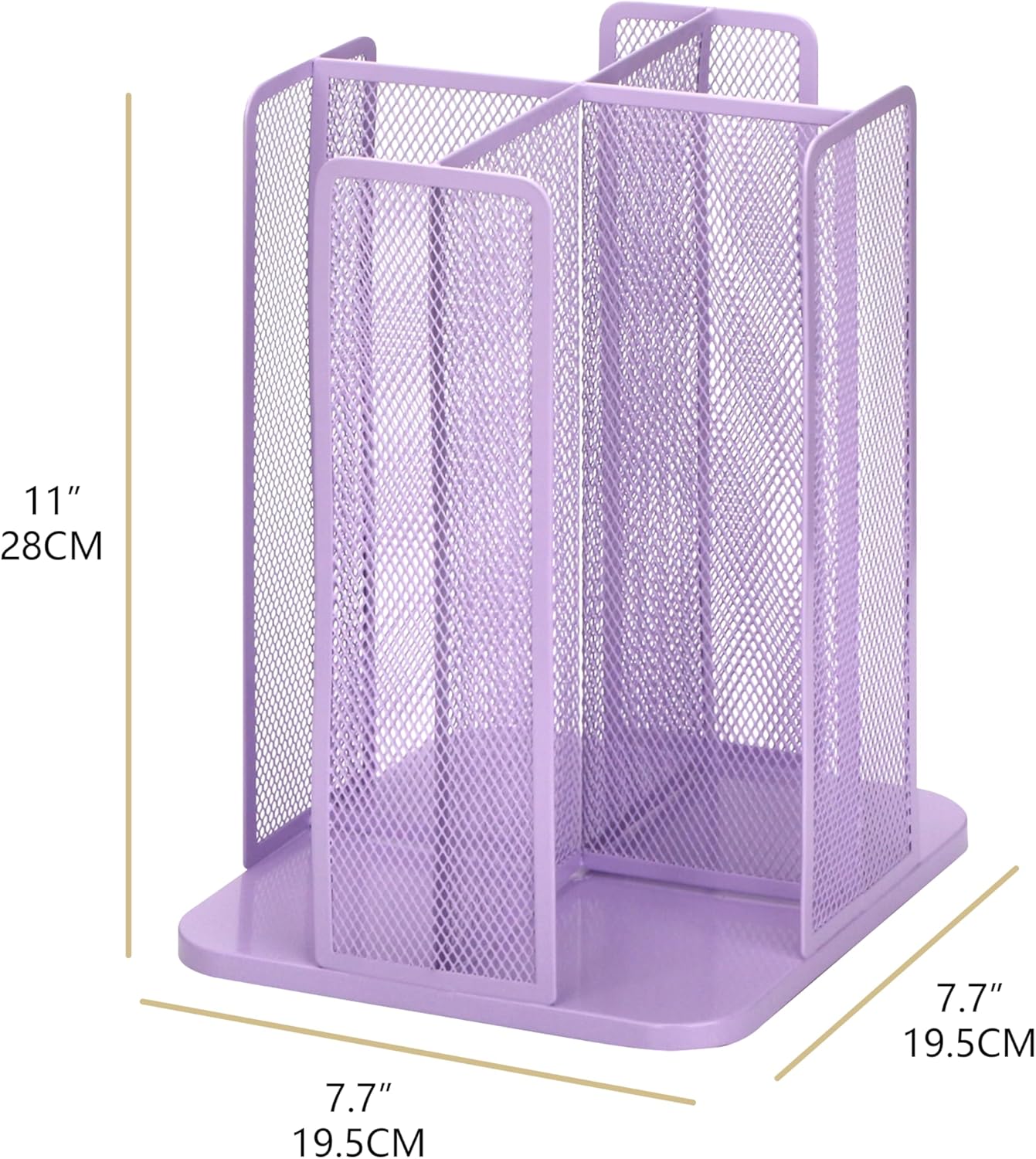 Annova Paper/Plastic Cup and Lid Holder Plastic Storage Organizer, 360°Rotating Coffee Mup Dispenser with 4 Compartments, Multifunctional Storage Rack for Home, Office, Bar, Coffee Shop (Lilac)