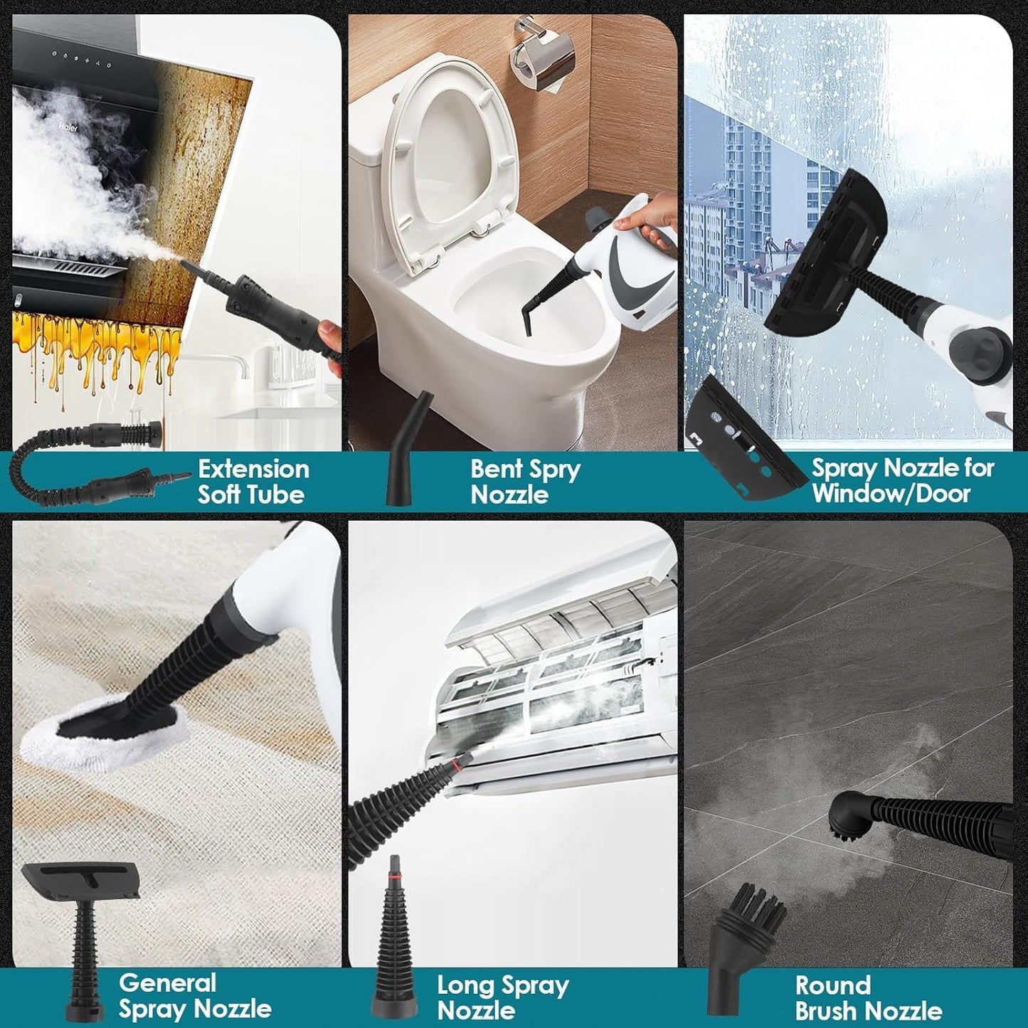 Laytic Steammaster Pro, Laytic Handheld Steam Cleaner, 10 In 1 Handheld Pressure Multi Purpose Cleaner Home Use (Gray)