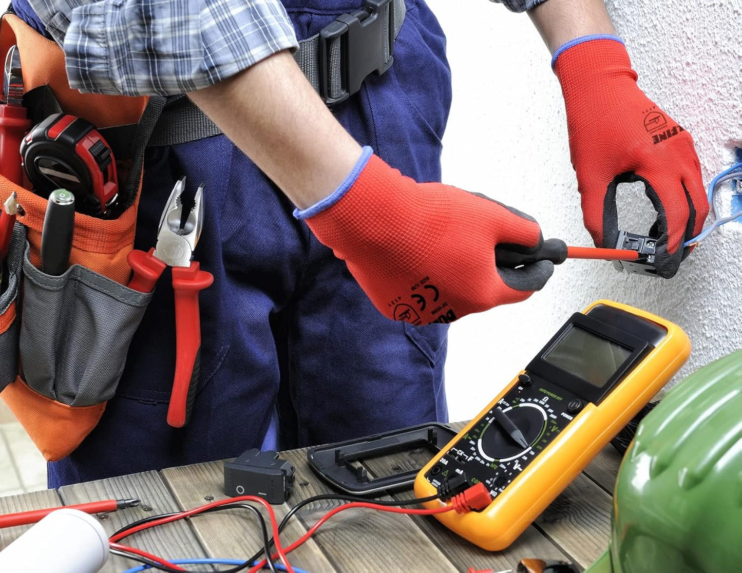 DULFINE Safety Work Gloves PU Coated-60 Pairs,Red Seamless Knit Glove with Polyurethane Coated Smooth Grip on Palm & Fingers, for Men and Women, Ideal for General Duty Work (Small)