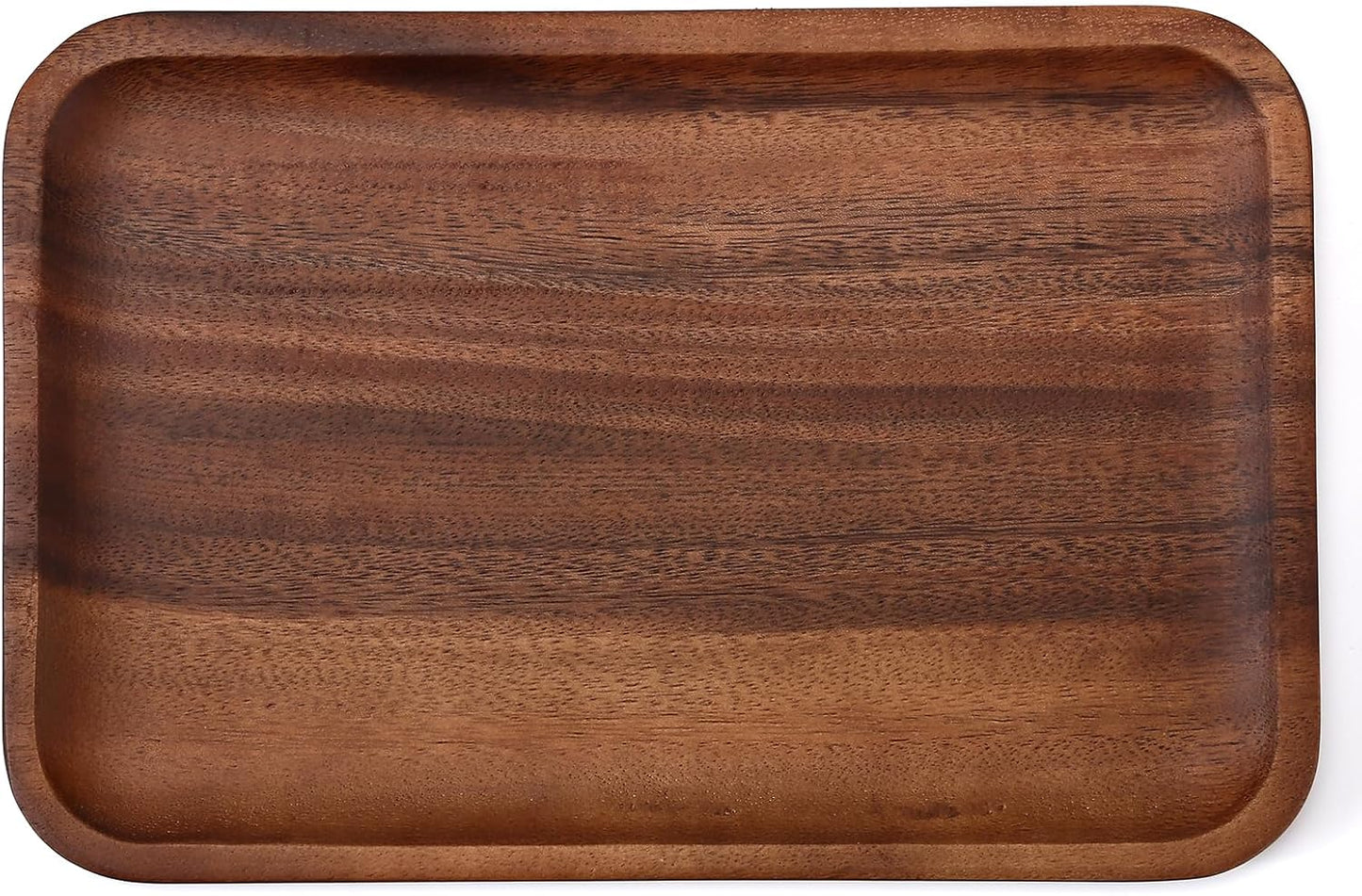 Serving Acacia Wood Valet Tray for Men Women, Catch All Acacia Mens Key Dump Bedside Nightstand Organizer EDC Decorative Wooden Tray for Phone Watch Wallet Keys Jewelry