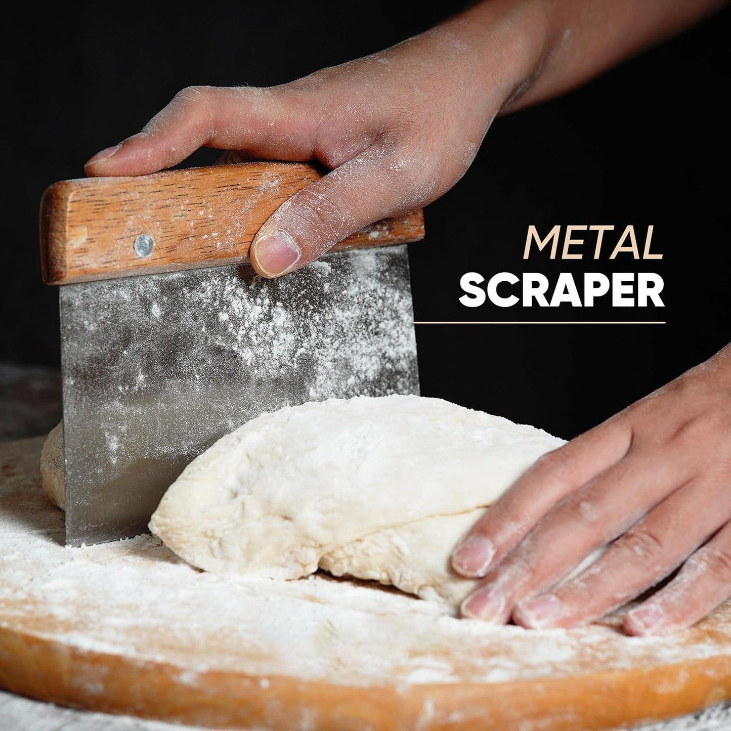 Banneton Proofing Basket Set – 2 Round 9 Inch Unbleached Rattan Baskets with Linen Liners, UFO Bread Lame (4 Blades), Dough Scraper – Sourdough Bread Baking Kit