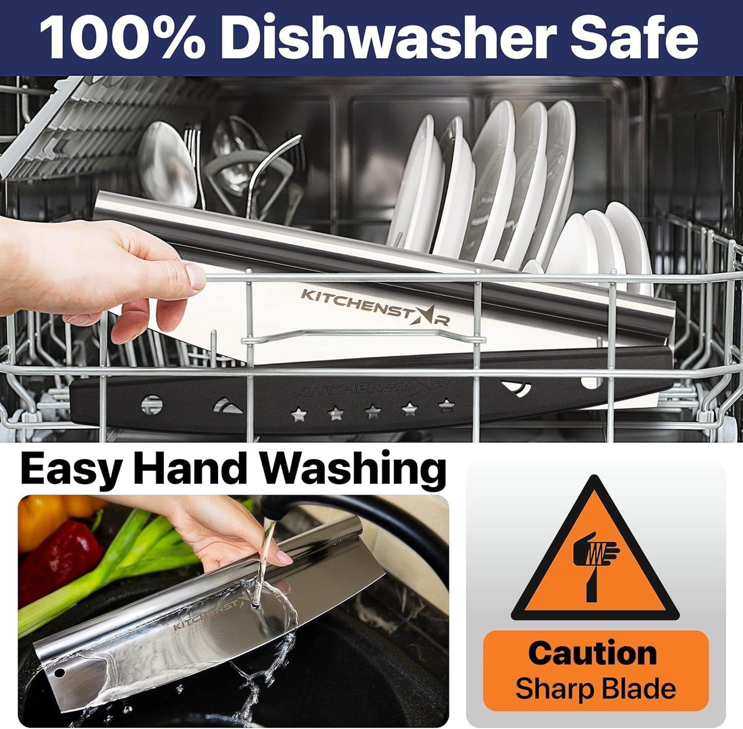 KitchenStar 14-Inch Pizza Cutter Rocker Blade - Sharp Stainless Steel Slicer Knife, Protective Cover, Dishwasher Safe, Large - Professional Pizza Oven Accessories