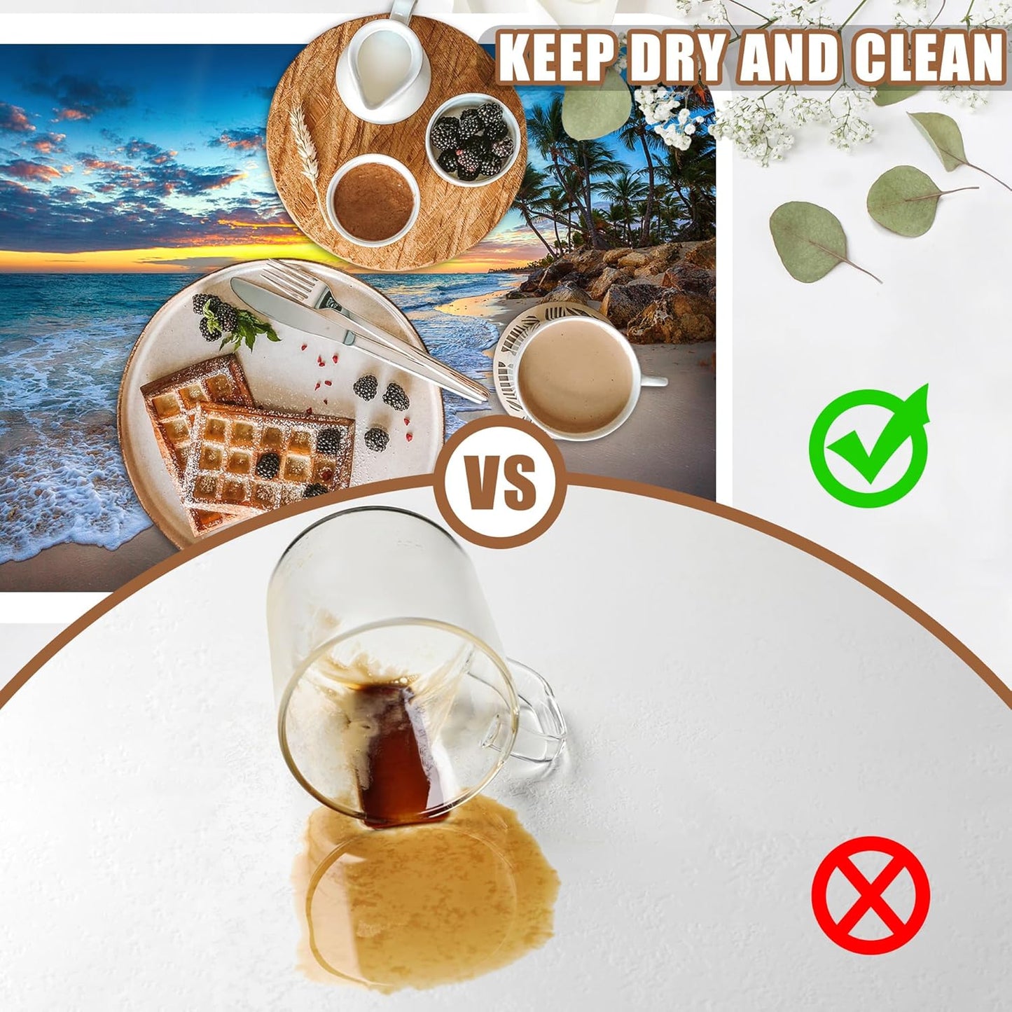 Sunrise over the Beach Coffee Mat Absorbent Dish Drying Mat for Kitchen Counter Hide Stain Rubber Backed Coffee Bar Accessories Fit Under Espresso Machine Cafe Table, 15.7 x 23.6 Inch