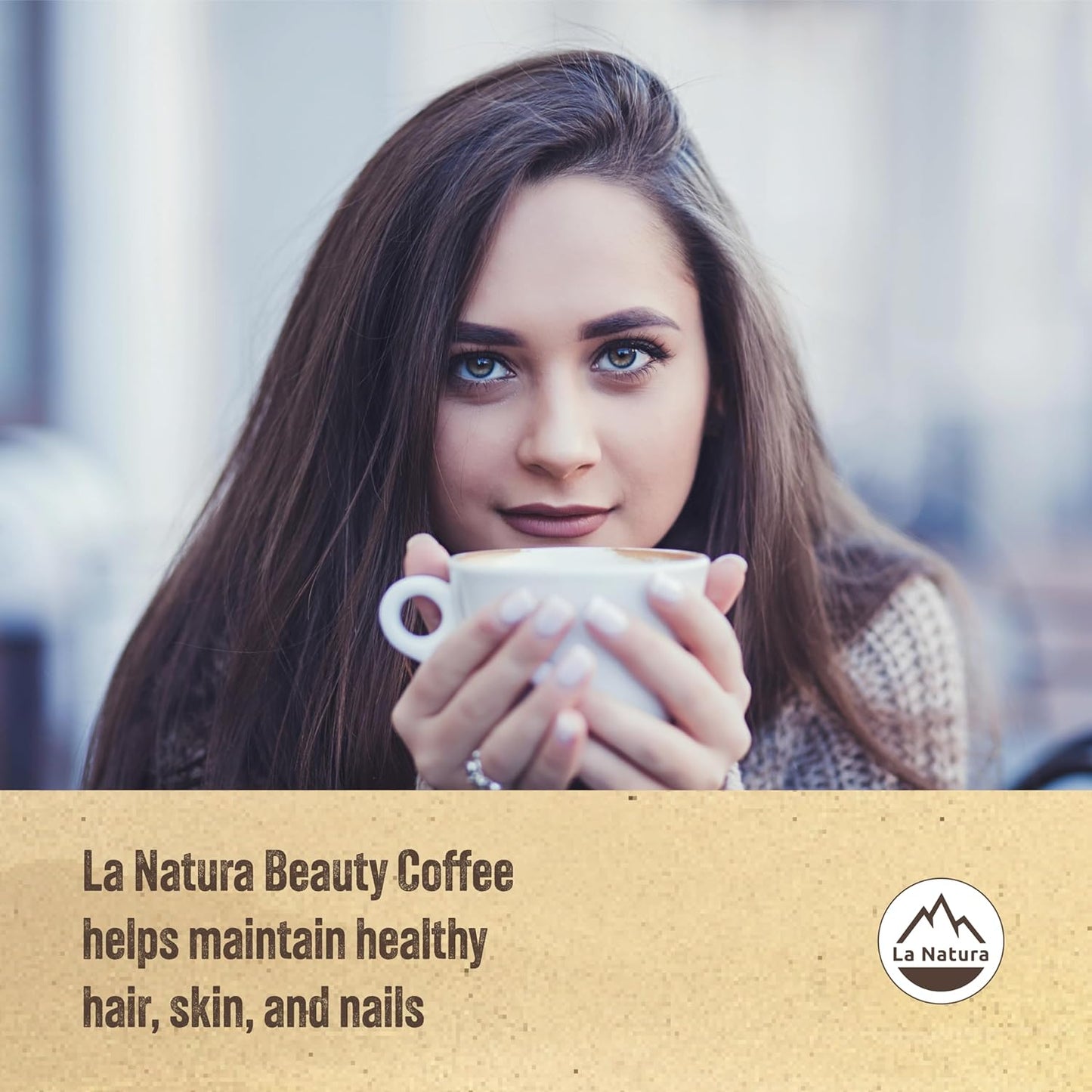 La Natura Lifestyle Beauty Coffee Pods - Crema Roast European-Style with Biotin, Zinc & Selenium for Hair, Skin & Nails Health - Compostable Nespresso Original Line Compatible Capsules - Pack of 60