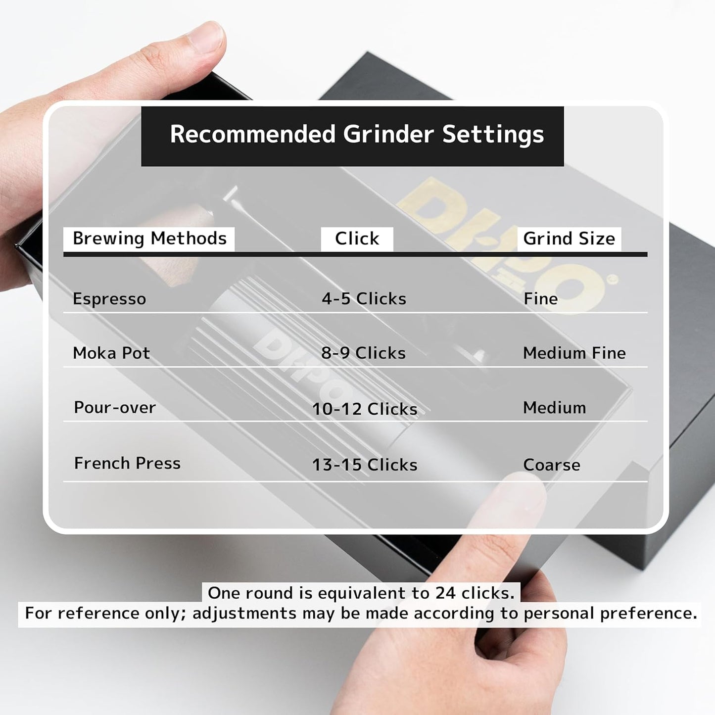 DHPO Sky-Two Manual Coffee Grinder With 7 Axis Stainless Steel Conical Burr Mill, Portable Hand Coffee Grinder With Foldable Handle For Espresso, Drip, French Press, Camping, Travel, Home, Black