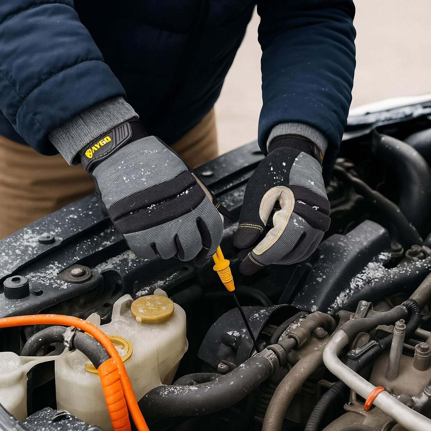 KAYGO Insulated Mechanic Work Gloves,3 Pairs KG127W Winter Thermal Safety Work Gloves for Men and Women, Double Lining,Heavy duty,Improved dexterity,Excellent Grip,Ideal for outdoor jobs,2XL