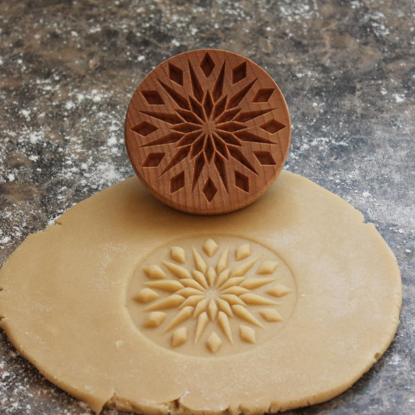 Wood Cookie Stamp, 2.5 Inch (Diamond Mandala CS-042)