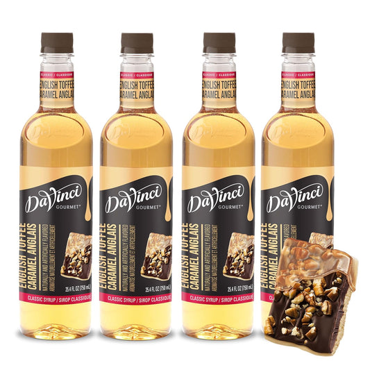 DaVinci Gourmet Classic English Toffee Syrup, 25.4 Fluid Ounces (Pack of 4)