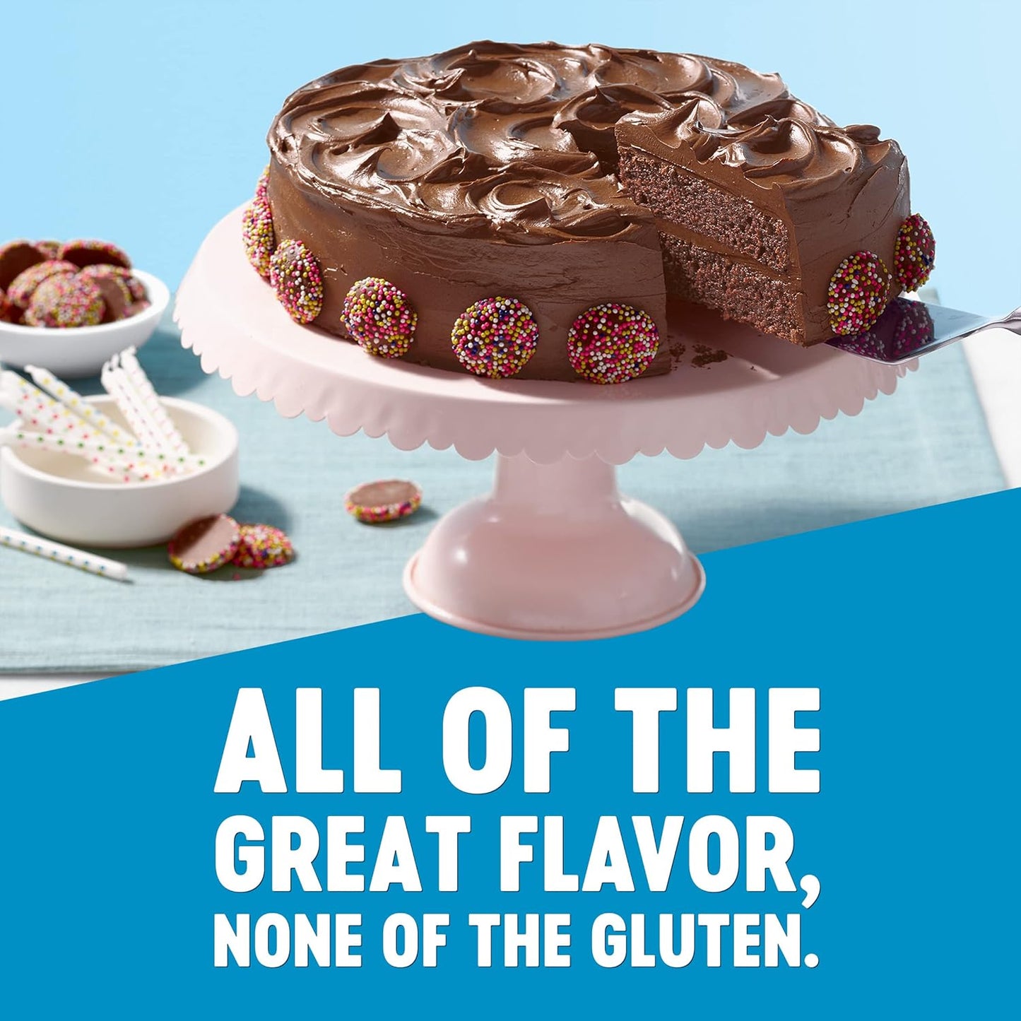 Krusteaz Gluten Free Chocolate Cake Mix, No Artificial Flavors, Colors, or Preservatives, 18 Ounce(Pack of 2)