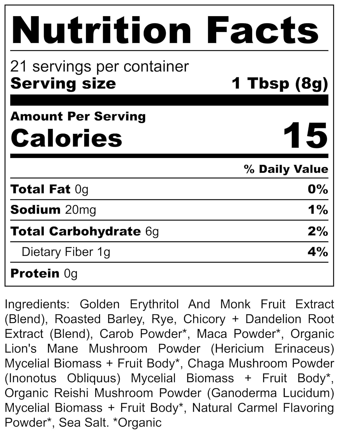 Eleven TLC, Shroomie Master Mind Coffee Substitute, Caffeine-Free Energy, 8 Mushrooms + Superfoods, Developed by MD, Non-Reactive Glass Jar