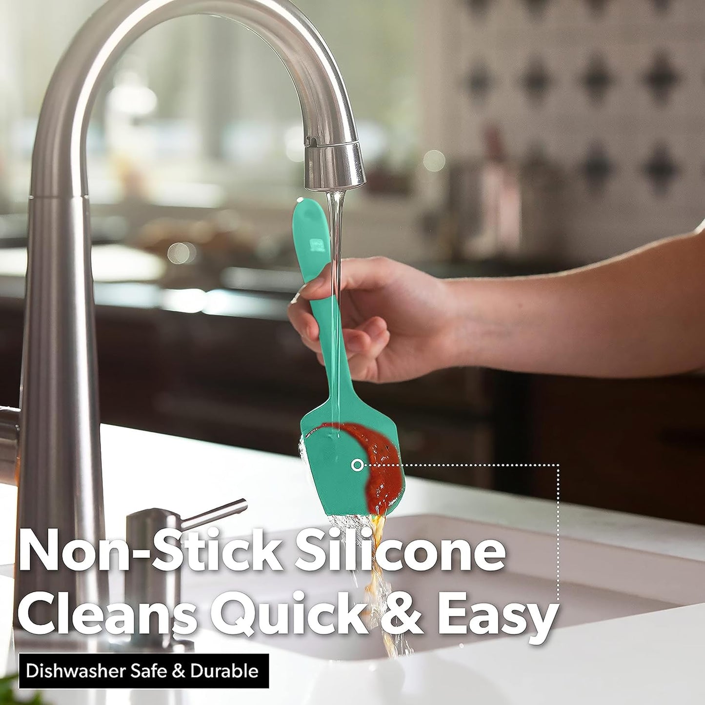 DI ORO Silicone Spatula Set - Rubber Kitchen Spatulas for Baking, Cooking, & Mixing - 600°F Heat-Resistant & BPA Free Silicone Scraper Spatulas for Nonstick Cookware - Dishwasher Safe (4pc, Mint)