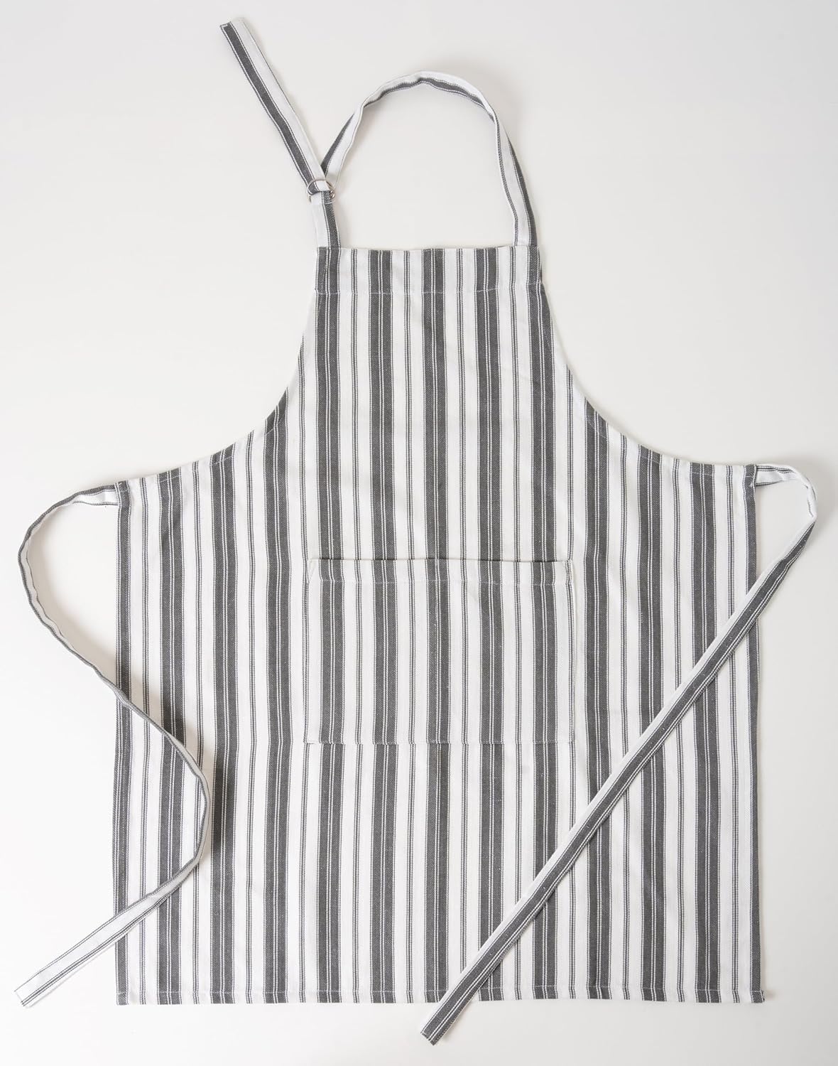 1 Oven Mitt, 1 PotHolder & 1 Kitchen Apron Set - Durable Heat Resistant Gloves - Thick Mittens for Kitchen - Suitable for Cooking, Baking, Grilling – Men & Women – Dark Grey Stripes - Casa De Lan