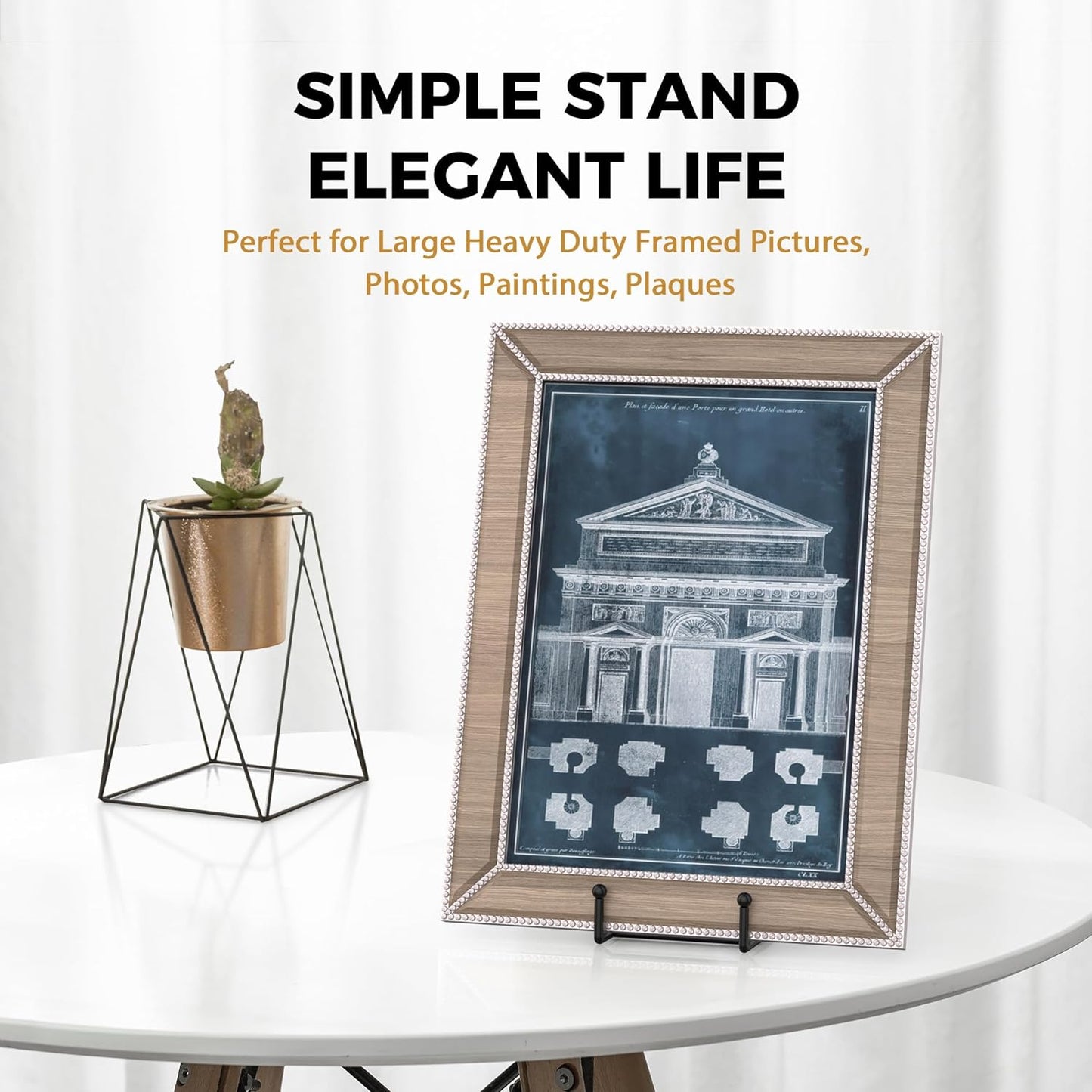 TR-LIFE 16 Inch Heavy Duty Plate Stand (2 Pack) - Metal Display Easel for Large Plates, Picture Frames, Signs, Posters, and Decorative Platters