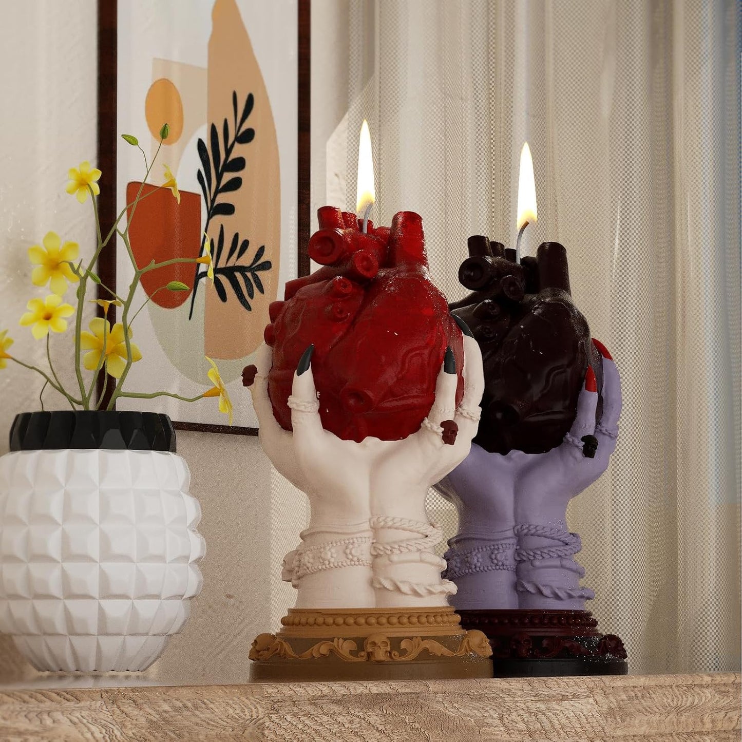 Skull Heart Candle Hand Ghost 3D Silicone Mold for Resin Candle Mold Handmade Soap Ghost Mold Candle Making Molds