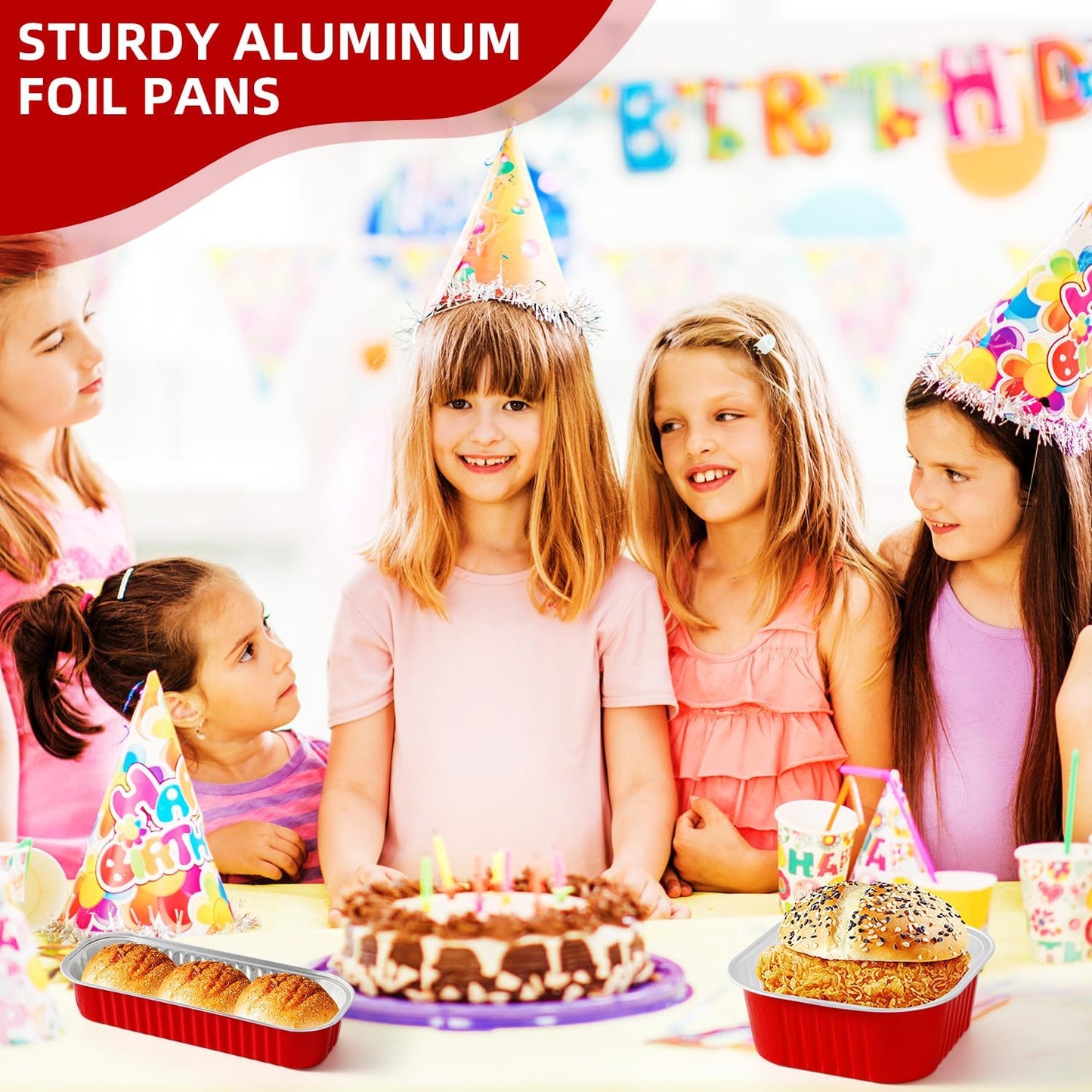 Mini Loaf Pans with Lids and Spoons Sealing Sticker,30 Pcs 6.8oz Cake Pans for Baking Disposable Aluminum Foil Red cake pan (30 Pack Red)