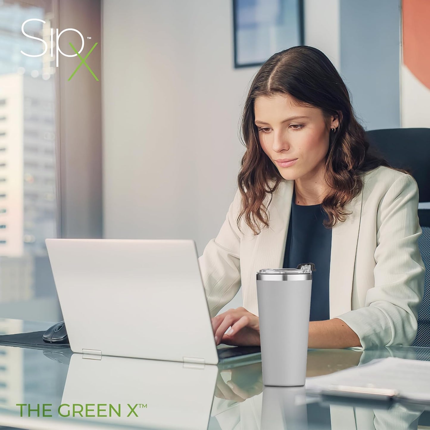 SIPX™ Triple-Insulated Tumblers - 16oz. Premium Modern Tumbler With Lid, insulated Cup Keeps Hot For 6 Hours, Stainless Steel Tumbler Made Of Sustainable Material, Coffee Travel Mug For Home & Office