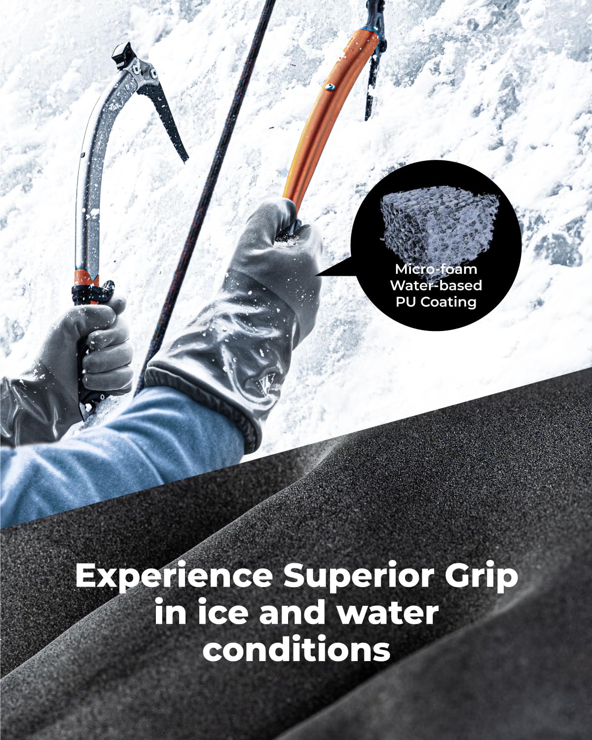 Waterproof Winter Gloves with Grip, Balaena Freezer Gloves for Light Duty Work & Outdoor Adventure, Hiking, Farming, Washing, Ice Fishing, Medium