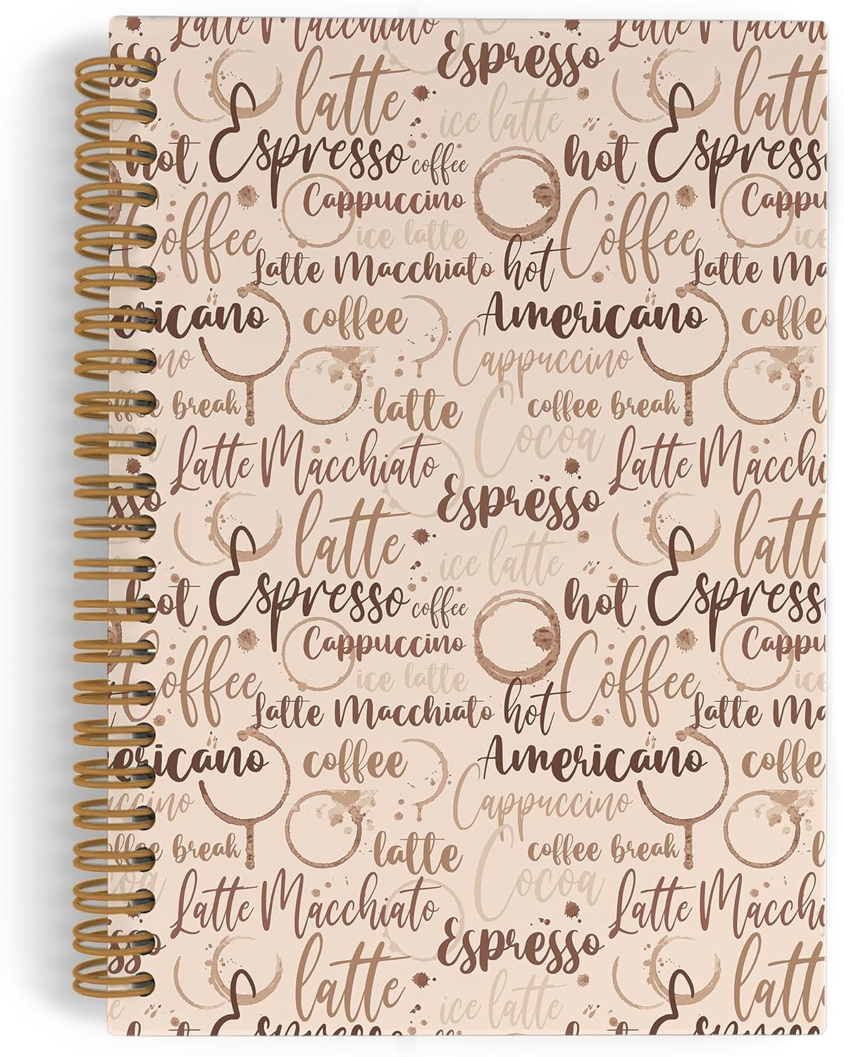 Coffee Themed Spiral Notebook, Coffee Gifts for Women, Coffee Tasting Journal Notebook, Coffee Notebooks for School Work, Coffee Lover Office Supplies Gifts for Women Men, 5.5x8.3 Inch